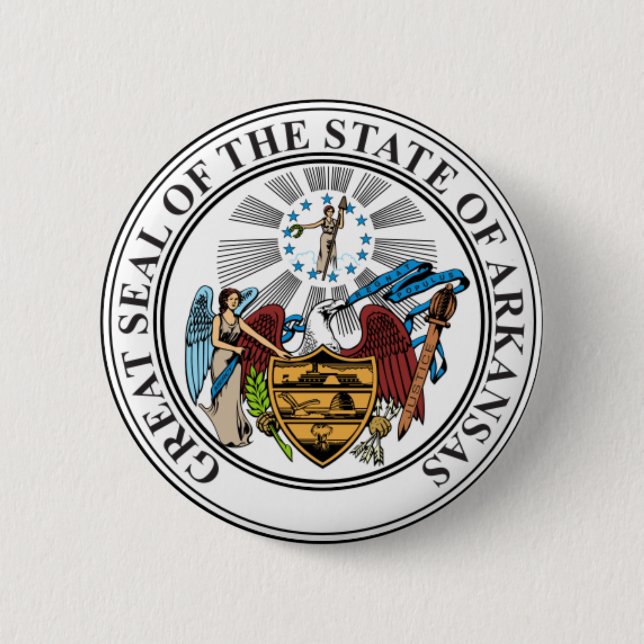 Arkansas State Seal 6 Cm Round Badge (Front)