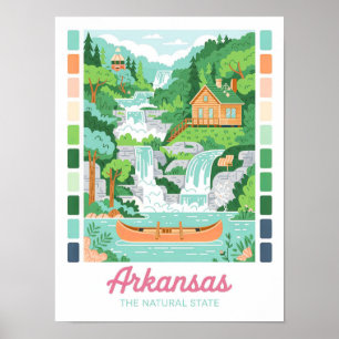 Arkansas the Natural State Summer Travel Poster