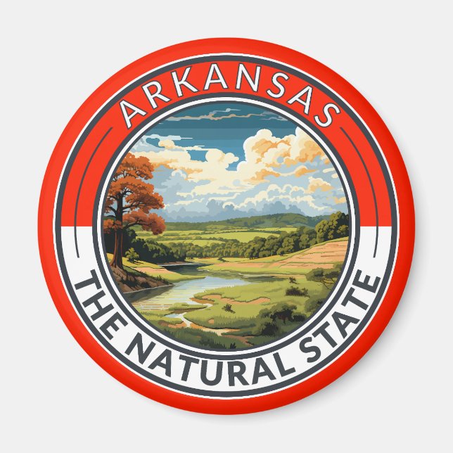 Arkansas Travel Art Badge Magnet (Front)