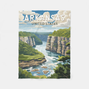Arkansas Travel Art Vintage Fleece Blanket