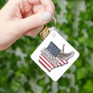 Arkansas United States Retro Map Vintage USA Key Ring