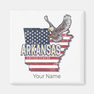 Arkansas United States Retro Map Vintage USA Magnet