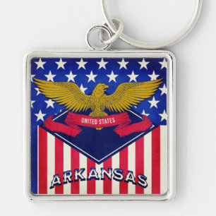 Arkansas USA Flag Key Ring