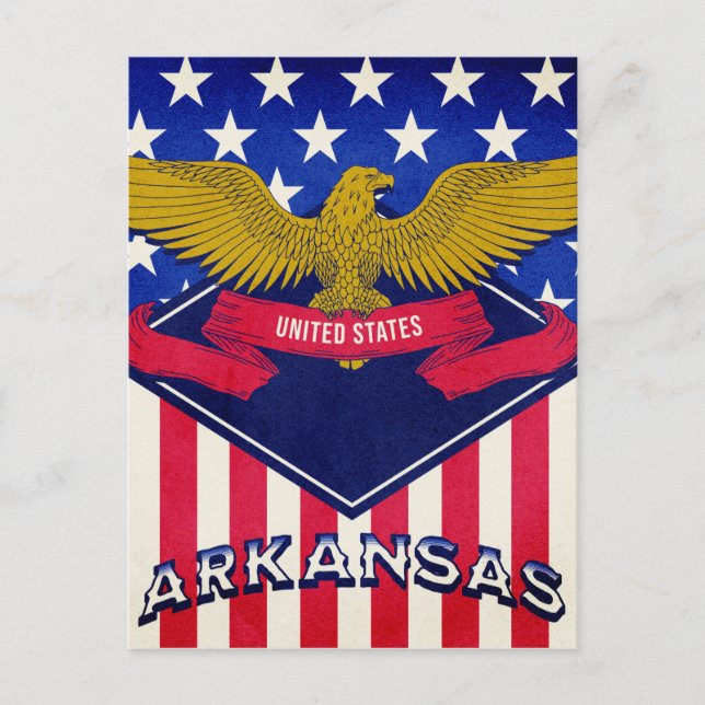 Arkansas USA Flag  Postcard (Front)
