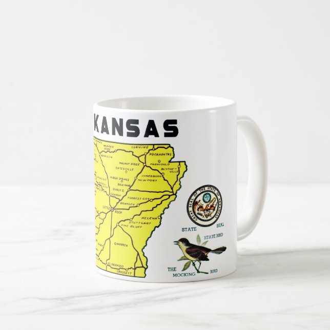  Arkansas Vintage Map Postcard  Coffee Mug (Front Right)
