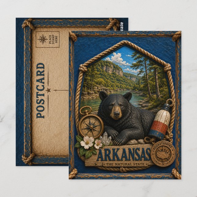 Arkansas Vintage Travel Postcard (Front/Back)