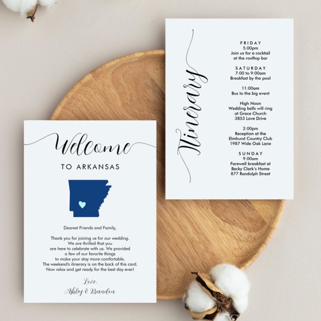 Arkansas Wedding Welcome Letter Itinerary Card (Creator Uploaded)