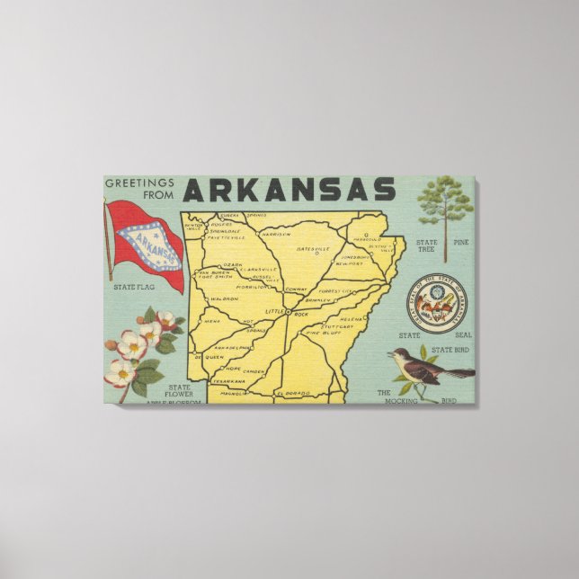 ArkansasLarge Letter ScenesArkansas Canvas Print (Front)