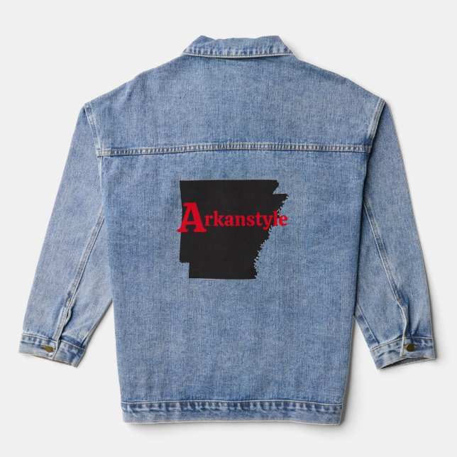 Arkanstyle Red Text Denim Jacket (Back)