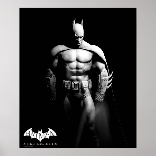 Arkham City | Batman Black and White Wide Pose Poster (Front)