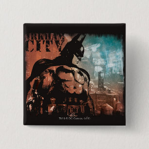 Arkham City Batman mixed media 15 Cm Square Badge