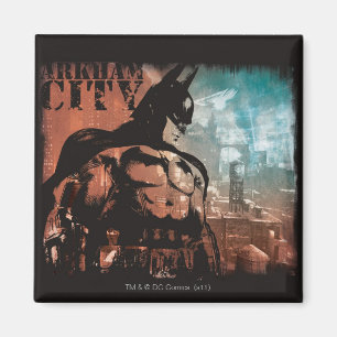 Arkham City Batman mixed media Magnet