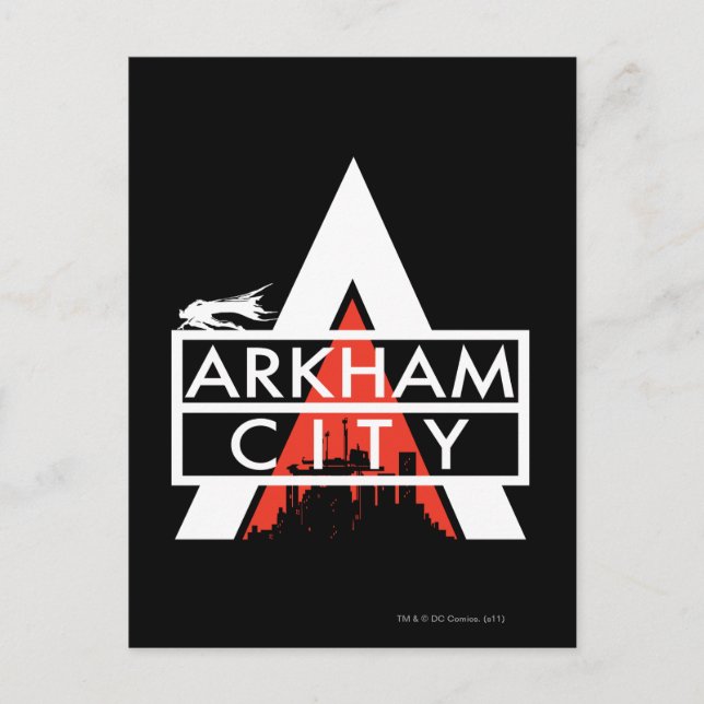 Arkham City Logo White Postcard (Front)