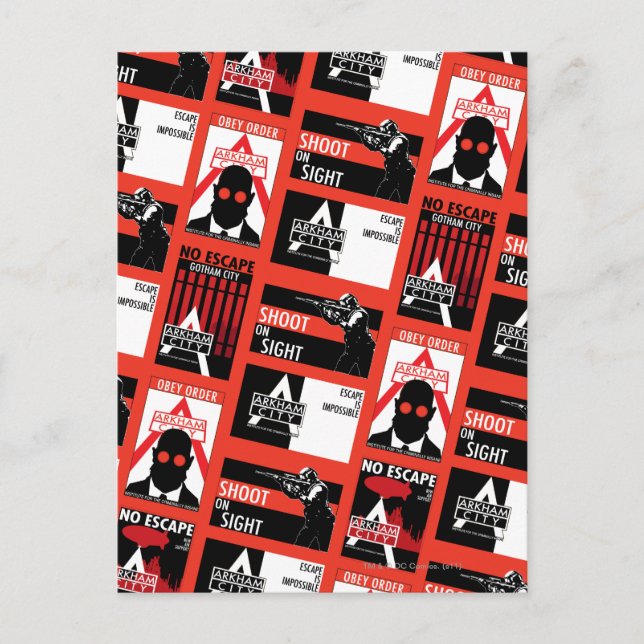 Arkham City Propaganda Pattern Postcard (Front)