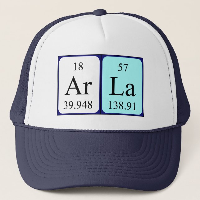 Arla periodic table name hat (Front)