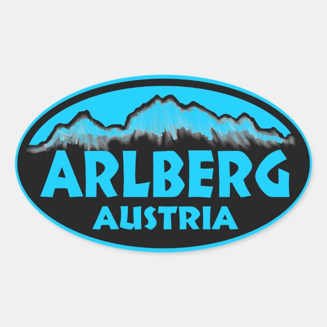 Arlberg Austria blue oval stickers (Front)