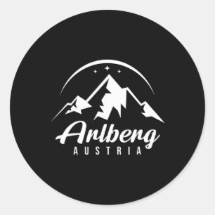Arlberg Austria Ski Resort Skiing Snowboarding Sou Classic Round Sticker