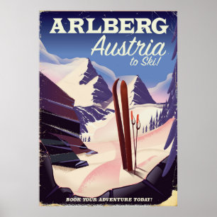 Arlberg Austria ski travel poster