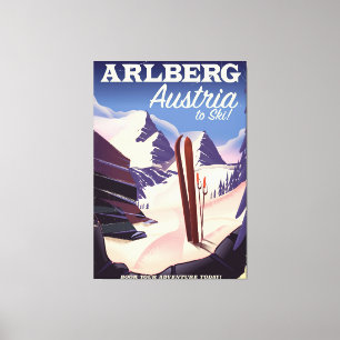 Arlberg Austria ski travel poster Canvas Print