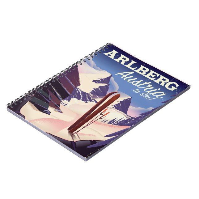 Arlberg Austria ski travel poster Spiral Notebook (Left Side)