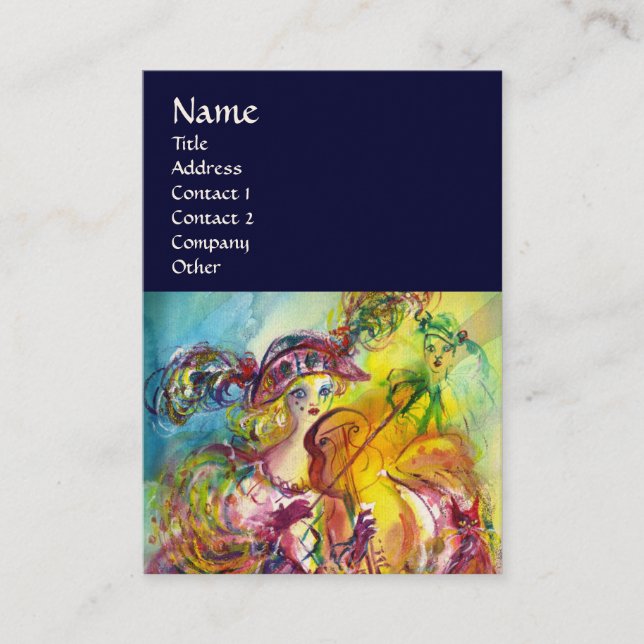 ARLECCHINA VIOLINIST,Violin ,Music,Theatre Artist, Business Card (Front)