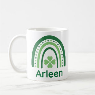 Arleen Name Clover Boho Rainbow Coffee Mug