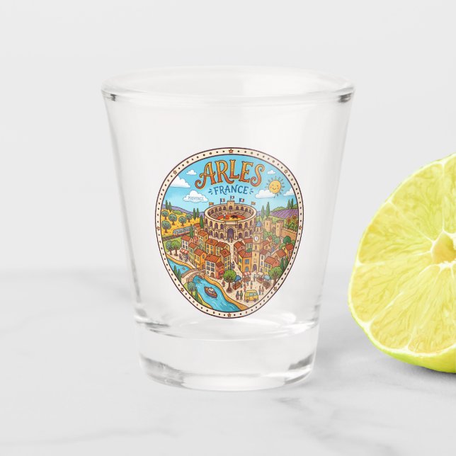 Arles France Shot Glass (Front)