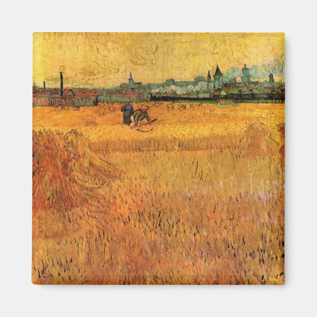 Arles: View from Wheat Fields by Vincent van Gogh Magnet (Front)