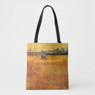 Arles: View from Wheat Fields by Vincent van Gogh Tote Bag