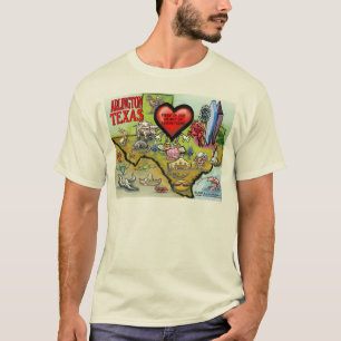 Arlington Texas Cartoon Map T-Shirt