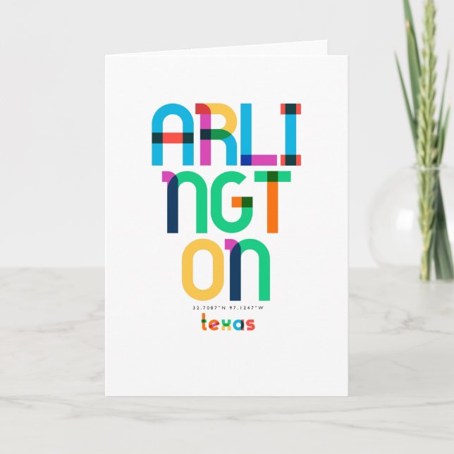 Arlington Texas Mid Century, Pop Art, Card (Front)