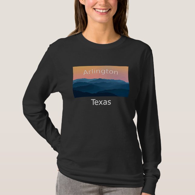 Arlington Texas Mountain sunset hometown T-Shirt (Front)