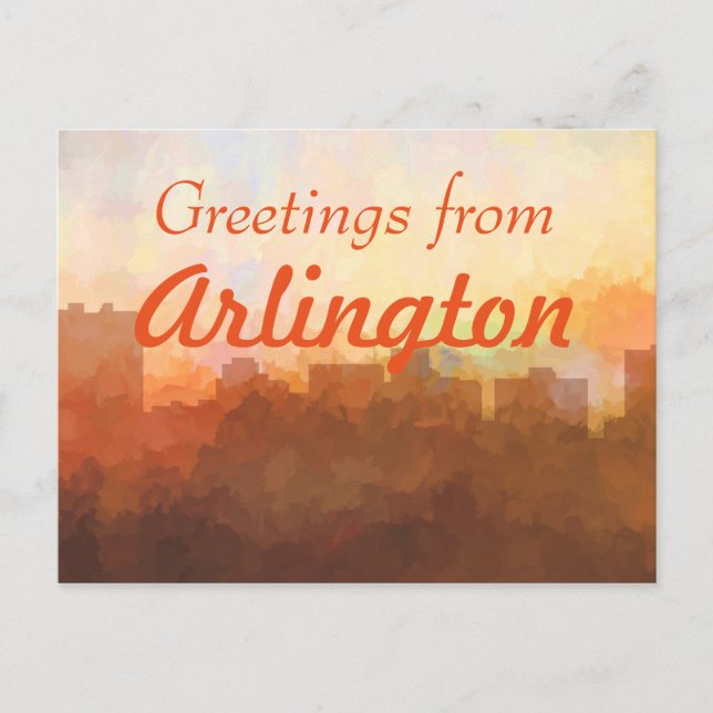 ARLINGTON, TEXAS SKYLINE - In the Clouds Postcard (Front)