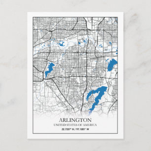 Arlington Texas USA City Travel City Map Postcard