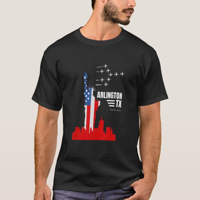 Arlington TX Statue of Liberty Flag  Wrong City Na T-Shirt (Front)