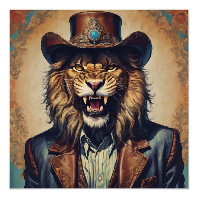 Arlo the Dapper Roaring Lion Art Poster (Front)