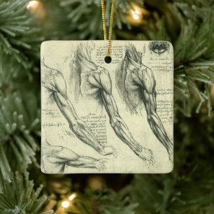 Arm and Shoulder Anatomy by Leonardo da Vinci Ceramic Ornament
