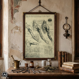 Arm and Shoulder Anatomy by Leonardo da Vinci Poster