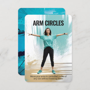 Arm Circles Fitness Card with Blue Backing