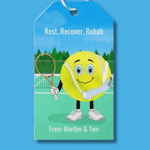 Arm Surgery Get Well Card Cute Tennis Ball in Cast Gift Tags