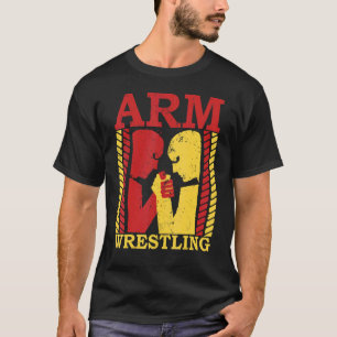 Arm Wrestling Armwrestler Athlete Squeezing Biceps T-Shirt