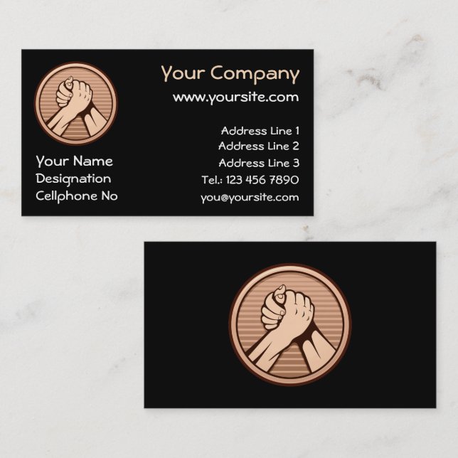 Arm wrestling Bronze Business Card (Front/Back)