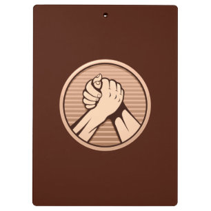 Arm wrestling Bronze Clipboard