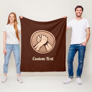 Arm wrestling Bronze Fleece Blanket