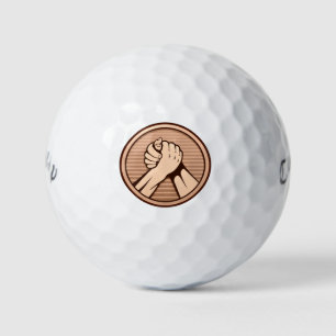 Arm wrestling Bronze Golf Balls