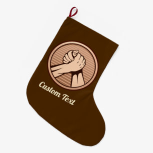 Arm wrestling Bronze Large Christmas Stocking