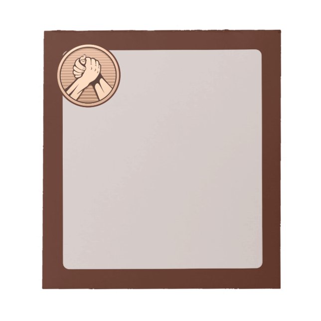 Arm wrestling Bronze Notepad (Front)
