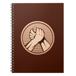 Arm wrestling Bronze Spiral Notebook