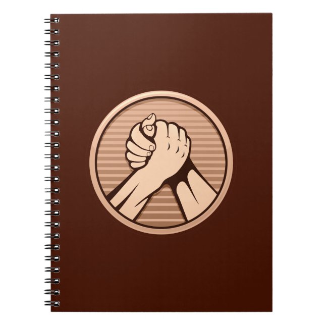 Arm wrestling Bronze Spiral Notebook (Front)