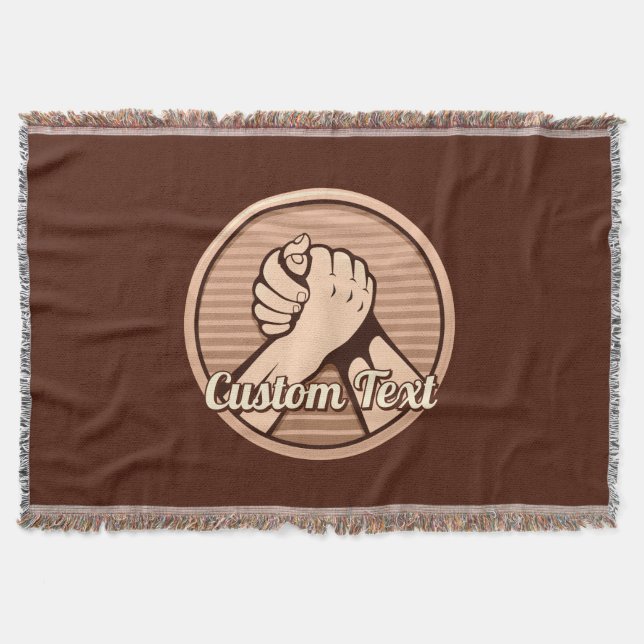 Arm wrestling Bronze Throw Blanket (Front)